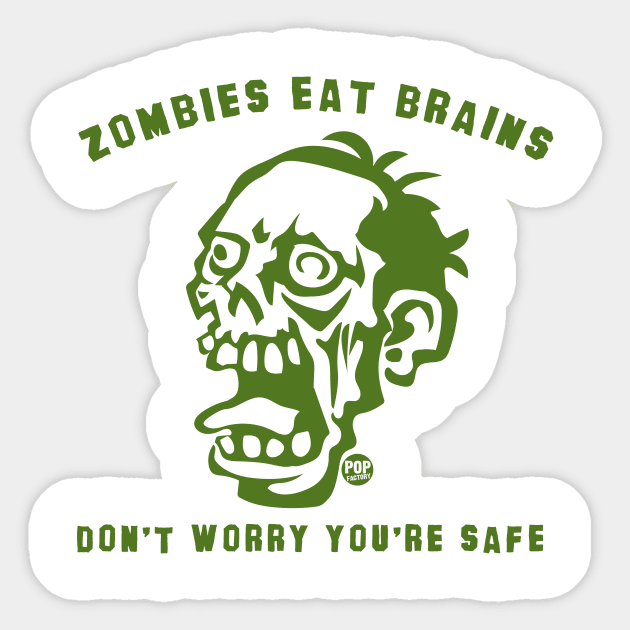 ZOMBIE EAT BRAINS Sticker by toddgoldmanart